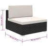 vidaXL Patio Furniture Black Poly Rattan Large Removable Covers