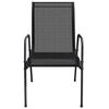 vidaXL Garden Chair Set of 4 Black and Anthracite Steel Standard