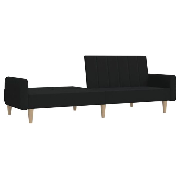 vidaXL Sofa Bed Black Polyester, Wood, Plastic, Foam Medium