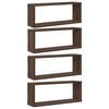 vidaXL Wall Cube Shelf Set of 4 Brown Oak Engineered Wood Medium