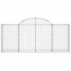 vidaXL Gabion Basket Set of 5 Silver Galvanized Iron