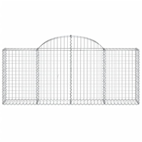 vidaXL Gabion Basket Set of 5 Silver Galvanized Iron