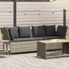 vidaXL Patio Sofa with Cushions Light Grey Poly Rattan