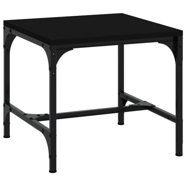 vidaXL Coffee Table Black Engineered wood 19.7x19.7x13.8 in