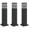 vidaXL Outdoor Floor Lamp Set of 3 Black Die-cast Aluminum, Polycarbonate