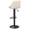 vidaXL Bar Stool Set of 2 Cream Velvet and steel Adjustable Modern