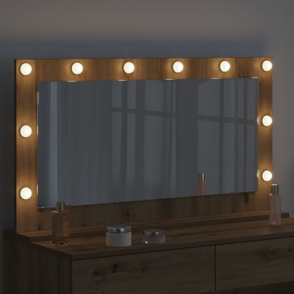 vidaXL Vanity Mirror with Mirror Artisan Oak 39.37 x 21.65 x 7.09 in