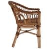 vidaXL Dining Chair Natural Brown Natural Rattan and Wood Medium Durable