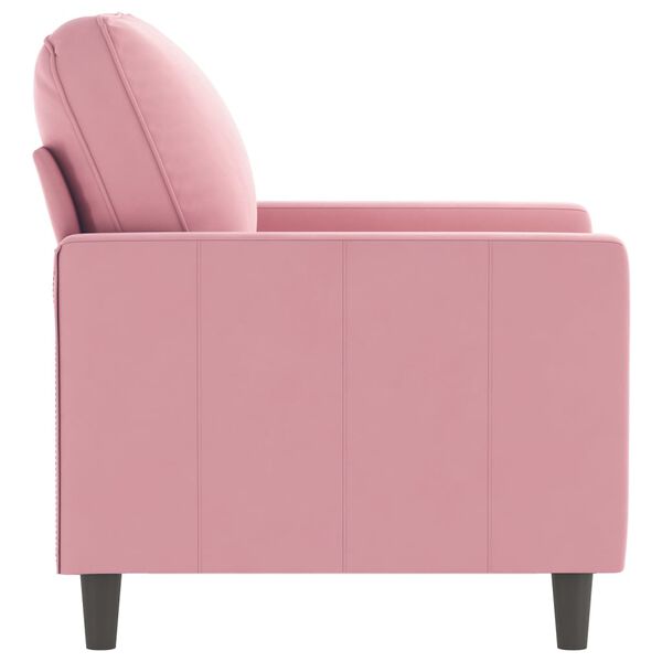 vidaXL Sofa Chair Pink Velvet Single Decorative Inlays Sofa Chair