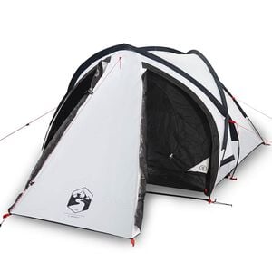 vidaXL Camping Tent Dome 2-Person White Blackout Fabric Waterproof