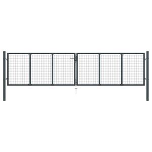 vidaXL Mesh Patio Gate Galvanised Steel 157.5x39.4" Grey