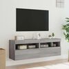vidaXL TV Wall Cabinet Set of 2 Grey Sonoma Engineered wood Medium