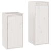vidaXL TV Cabinet Set of 2 White Solid Pine Wood Varied Sizes