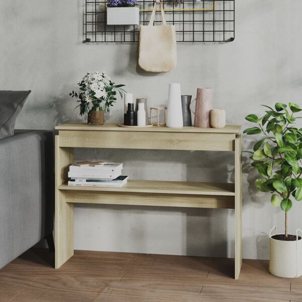 vidaXL Console Table Sonoma oak Engineered wood Compact Storage