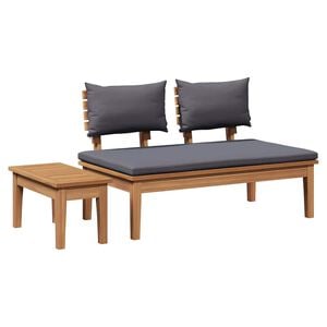 vidaXL Garden Bench 2 pcs Brown Solid Teak wood