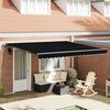 vidaXL Retractable Awning Black 157.48 x 118.11 in Polyester and Steel