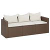 vidaXL 3-seater Patio Sofa Brown PE Rattan 3-Seater Modular