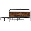 vidaXL Bed Frame Smoked Oak Steel, Engineered Wood Super King Bed Frame