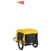 vidaXL Pet Bike Trailer Yellow and Black Oxford Fabric, Iron, PVC