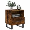 vidaXL Bedside Cabinet Smoked Oak Engineered wood, Iron Medium