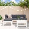 vidaXL Garden Lounge Set White Solid pine wood Medium Modular