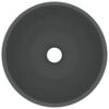 vidaXL Luxury Wash Basin Round Matt Dark Grey 15.7x5.9" Ceramic