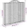 vidaXL Gabion Basket Set of 7 Silver Galvanized Iron Large Durable