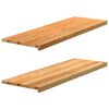 vidaXL Window Sills 2 pcs Light Brown 47.2x15.7x0.8" Solid Wood Oak
