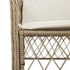 vidaXL Garden Chair Set of 2 Beige Poly Rattan Standard