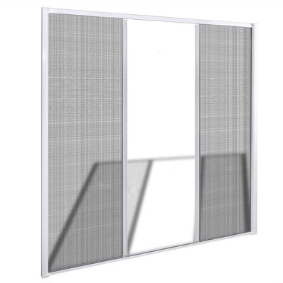 White Sliding Insect Screen for Double Doors 84.6"x84.6"