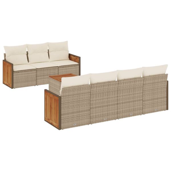 vidaXL Garden Sofa Set Beige, Cream White