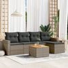 vidaXL Garden Sofa Set Grey PE Rattan Large Modular Rectangular