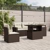 vidaXL Garden Sofa Set Brown PE rattan 6 Piece Set Modular