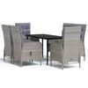 vidaXL Garden Dining Set Grey and Black