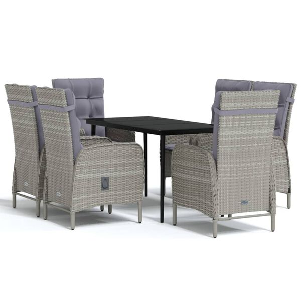 vidaXL Garden Dining Set Grey and Black
