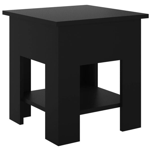 vidaXL Coffee Table Black Engineered Wood Small Coffee Table Square