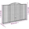 vidaXL Arched Gabion Baskets 3 pcs 118.1x11.8x180/200" Galvanised Iron