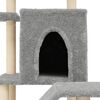 vidaXL Cat Tree Light grey Engineered wood, Plush, Sisal 38.2 in, Medium