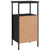 vidaXL Bedside Cabinet Black Engineered wood, iron 16.1x12.2x31.5 in