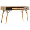 vidaXL Desk Natural Mango Wood Solid Mango Wood 51.2x19.7x31.5 in Desk