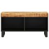 vidaXL TV Cabinet Natural wood and black Solid mango wood, Iron Medium