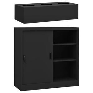 vidaXL Cabinet With Planter Box Anthracite Steel Medium