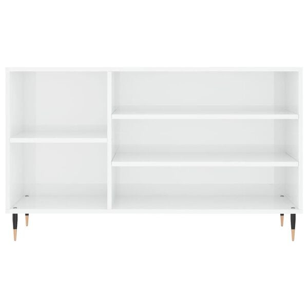 vidaXL Shoe Cabinet High gloss white Engineered wood Medium Shoe Cabinet