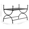 vidaXL Bench Black Metal Medium Decorative Inlays Bench Rectangular