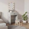 vidaXL Dressing Table Grey 19.69 x 16.14 x 55.12 in Engineered Wood