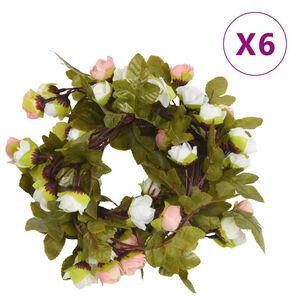vidaXL Christmas Flower Garland Champagne PE (Polyethylene), artificial silk