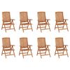 vidaXL Garden Chair Set of 8 Natural Wood Solid Teak Wood Standard