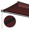 vidaXL Retractable Awning Burgundy, Anthracite