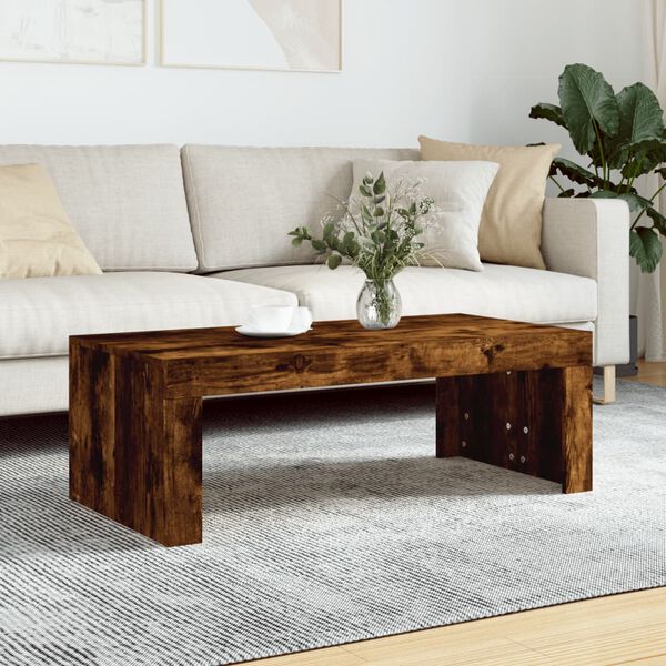 vidaXL Coffee Table Smoked Oak Engineered Wood Medium Minimalistic