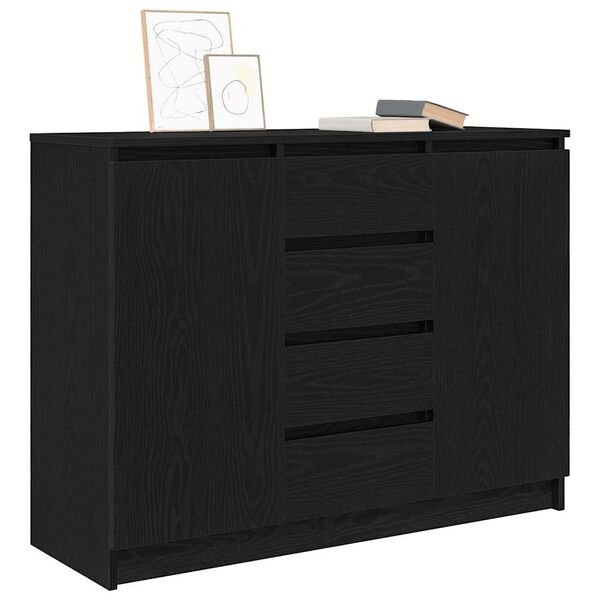 vidaXL Sideboard Black Oak Engineered wood Medium Sideboard
